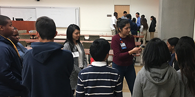 UC Irvine MD applicants engage with sixth-grade students who are also interested in a career in healthcare.