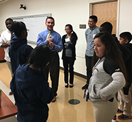 Sixth-grade students interested in medical careers meet with UC Irvine School of Medicine applicants for Diversity Revisit Day.