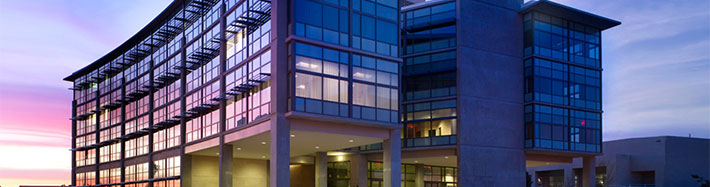 UCI School of Medicine Medical Education building at night